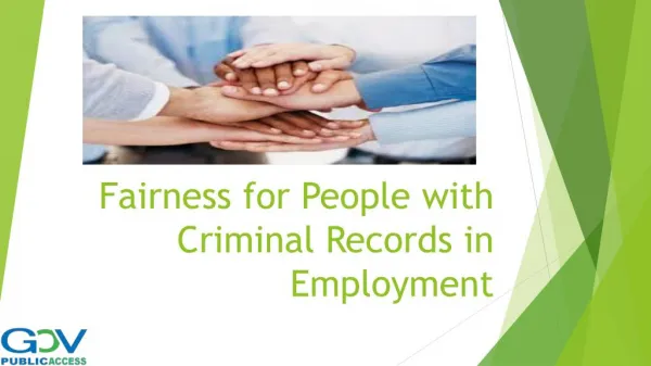 Fairness for People with Criminal Records in Employment