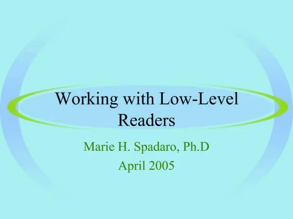 Working with Low-Level Readers