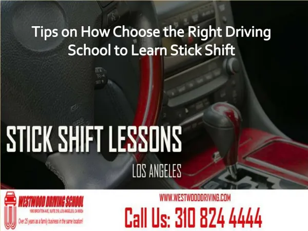 Learn Stick Shift Lessons from Right Driving School