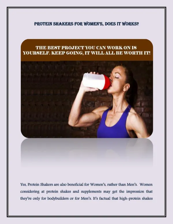 Protein shakers for women