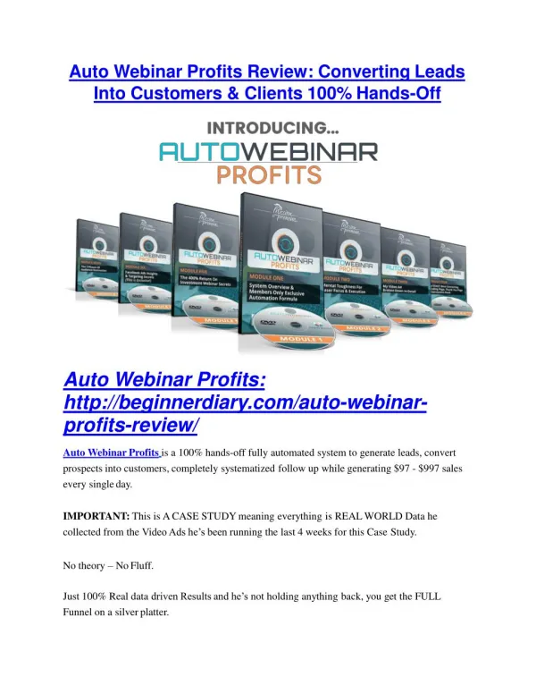 Auto Webinar Profits Review and $30000 Bonus - Auto Webinar Profits 80% DISCOUNT