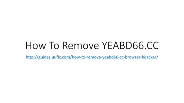 How to Remove Yeabd66.Cc