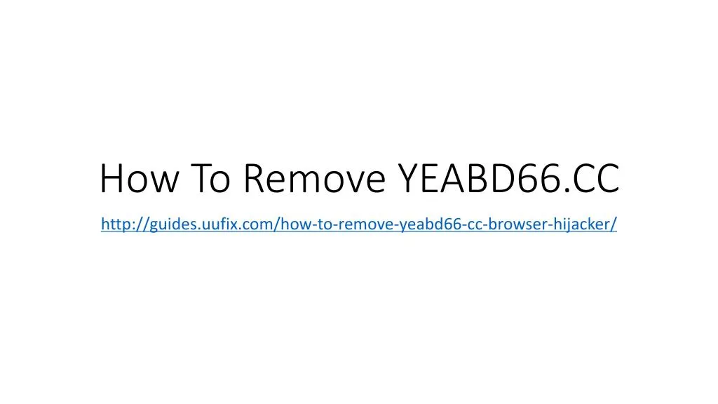 how to remove yeabd66 cc