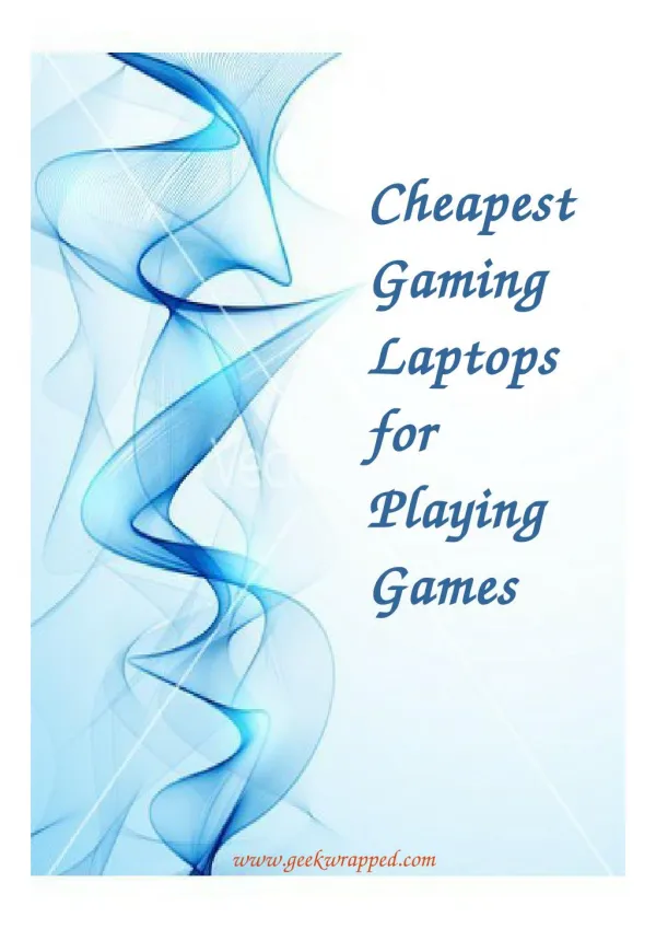 Cheapest Gaming Laptops for Playing Games