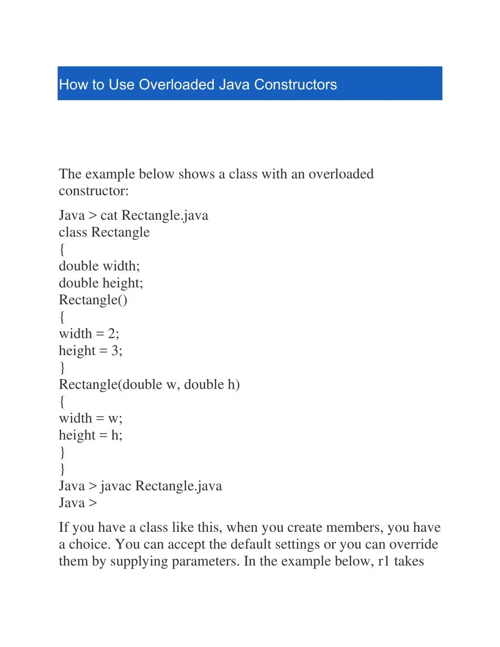 Quiz & Worksheet - Overloading Methods & Constructors in Java