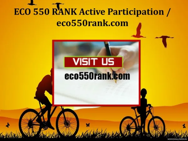 ECO 550 RANK Active Participation / eco550rank.com