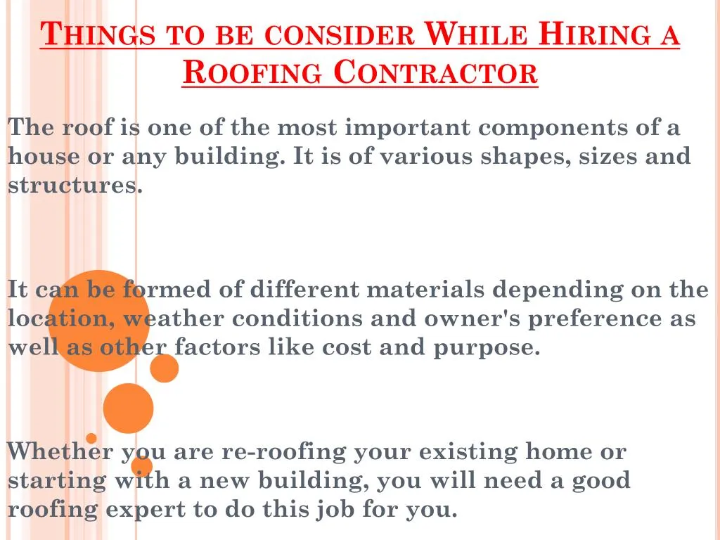 things to be consider while hiring a roofing contractor