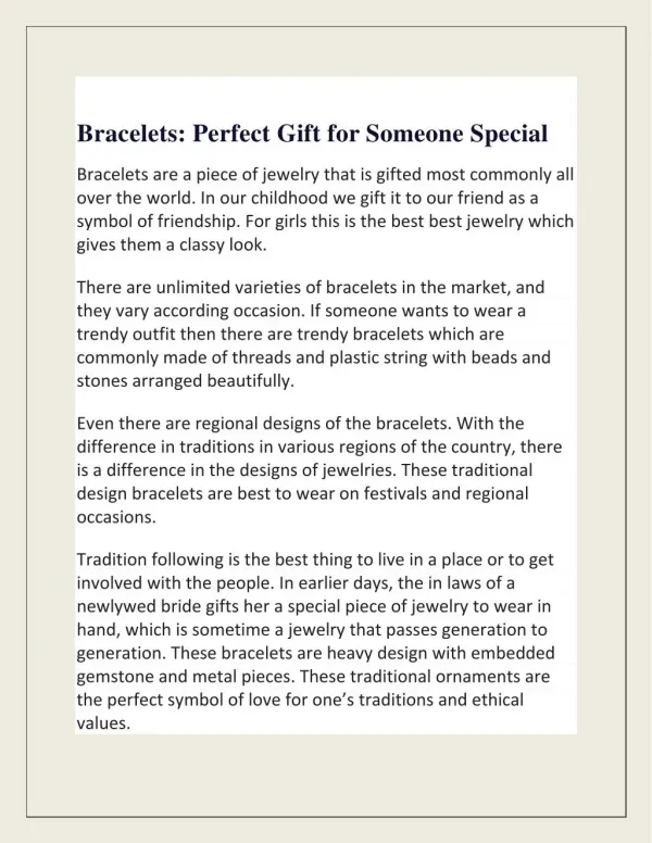 Bracelets: Perfect Gift for Someone Special