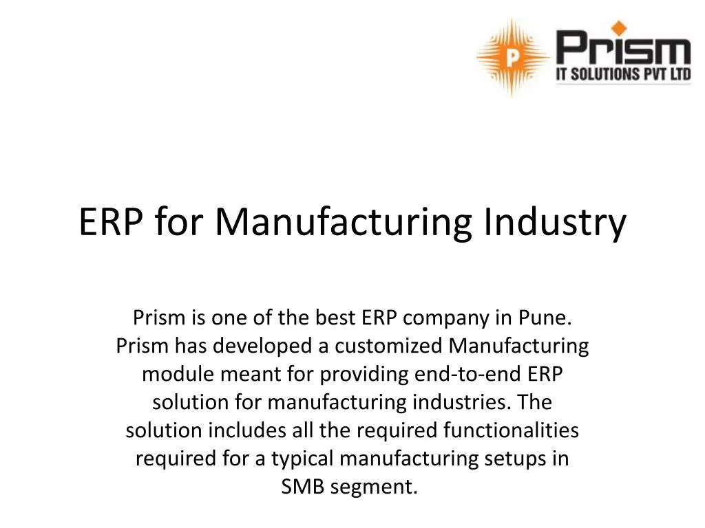 erp for manufacturing i ndustry
