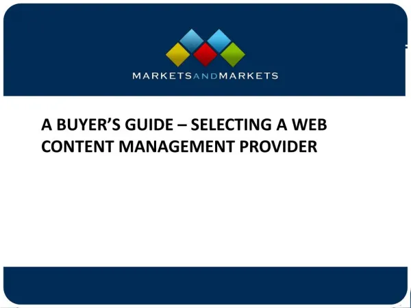 A Buyers Guide - Selecting a Web Content Management Provider