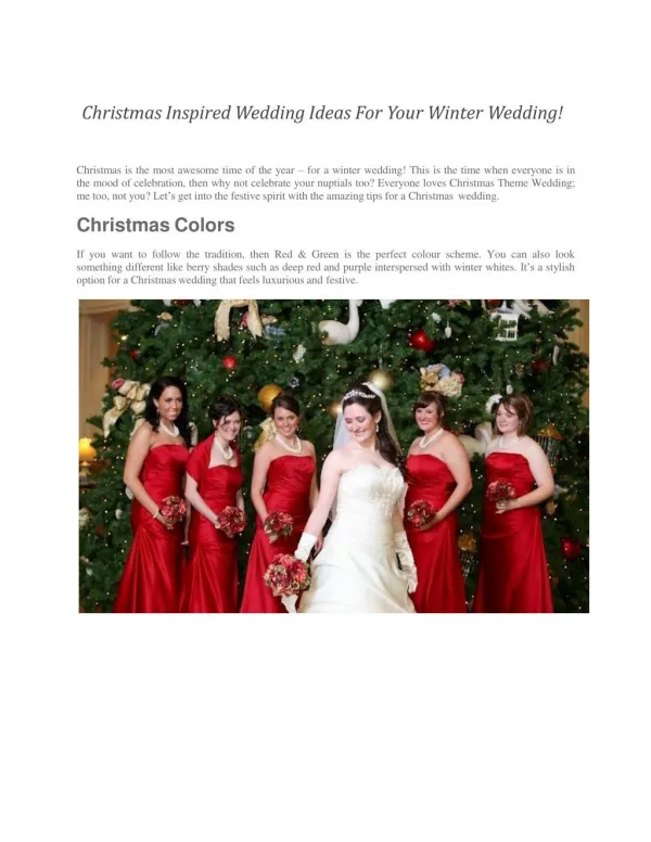 Christmas Inspired Wedding Ideas For Your Winter Wedding!
