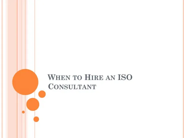 When to Hire an ISO Consultant