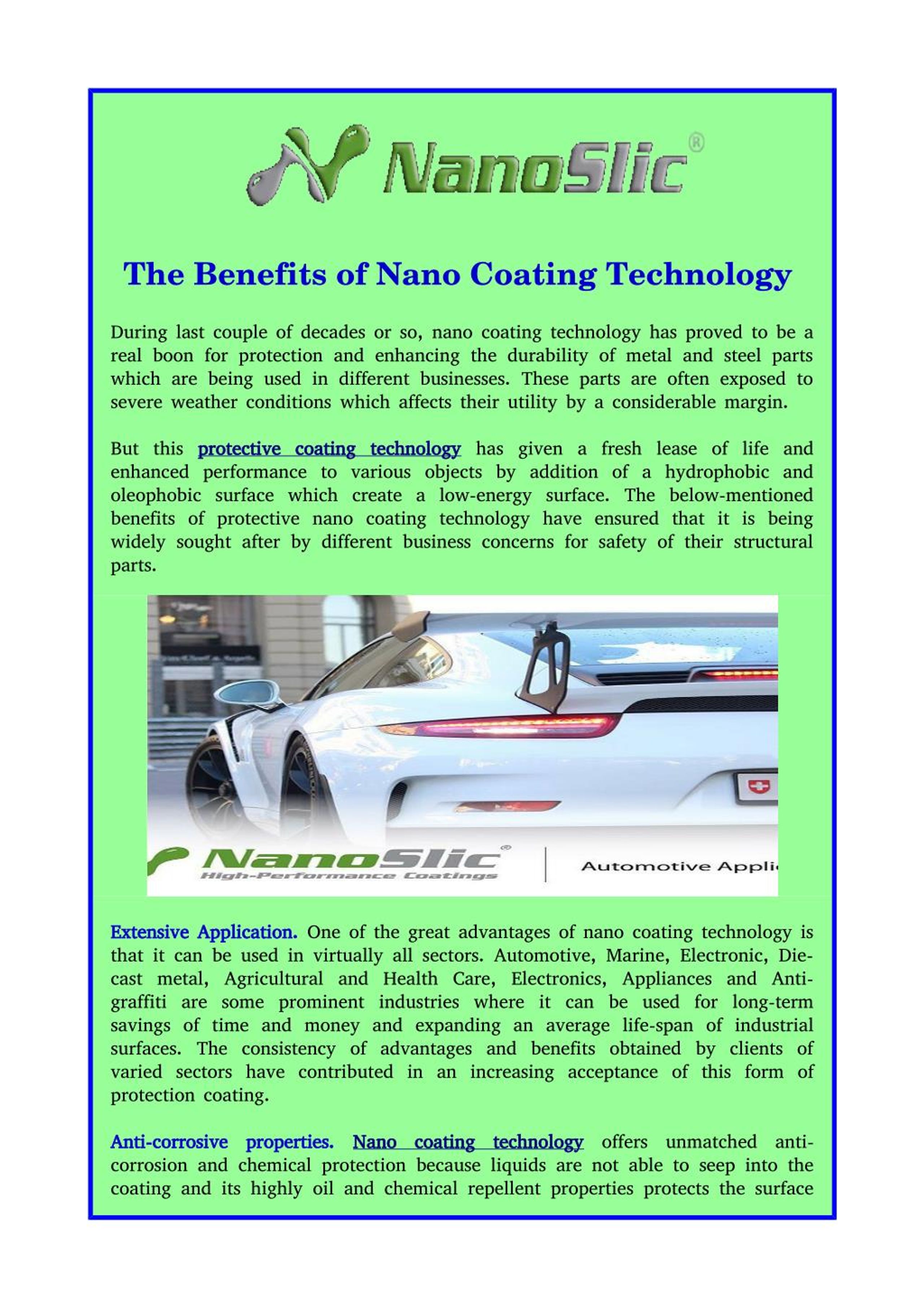 PPT - The Benefits of Nano Coating Technology PowerPoint Presentation ...