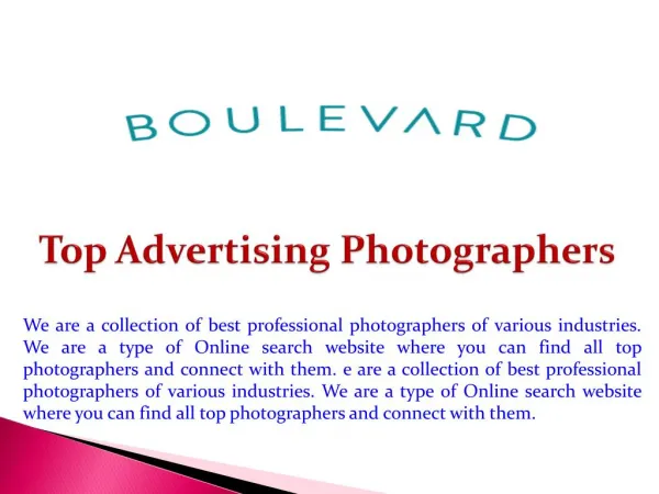 Top Advertising Photographers