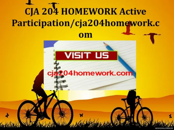 CJA 204 HOMEWORK Active Participation/cja204homework.com