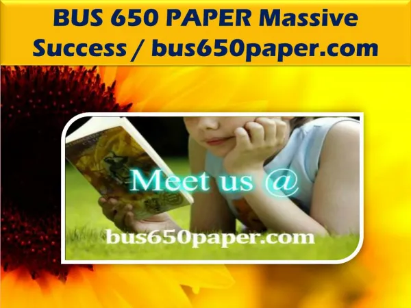 BUS 650 PAPER Massive Success / bus650paper.com