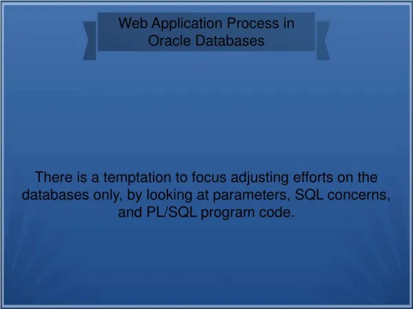 Web Application Process in Oracle Databases