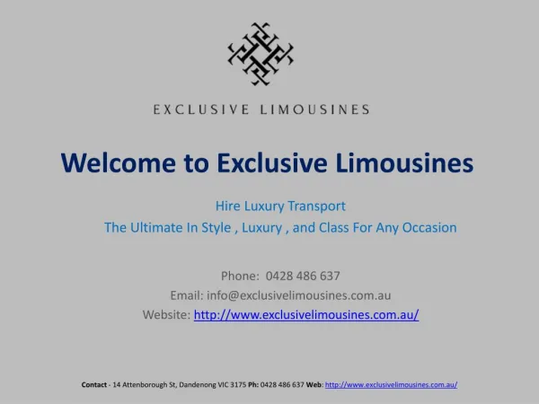 Exclusive Limousines Melbourne