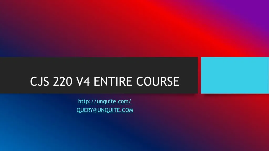 cjs 220 v4 entire course