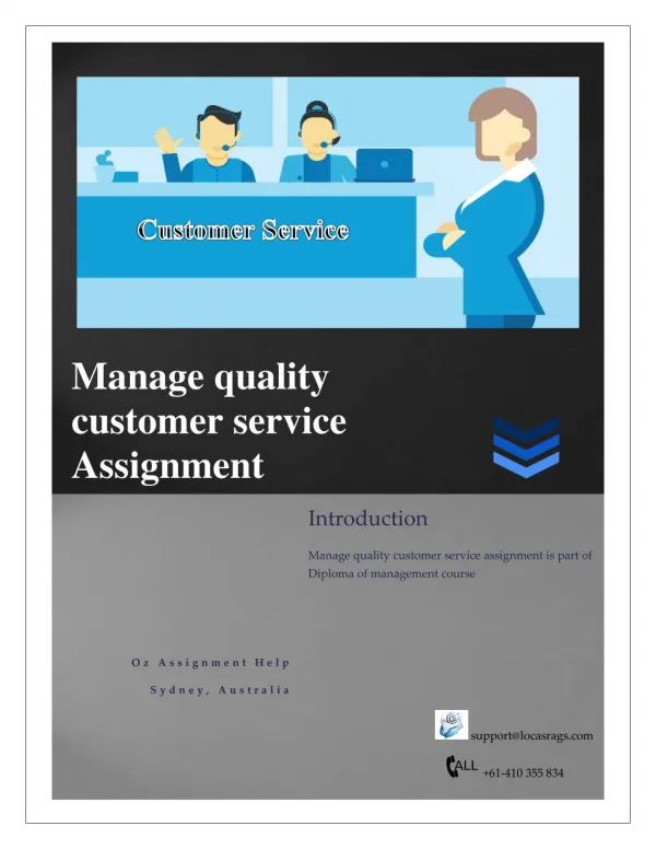 Manage quality customer service Assignment