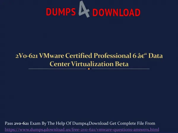 2V0-621 VMware Exam Practice Dumps - Dumps4download.us