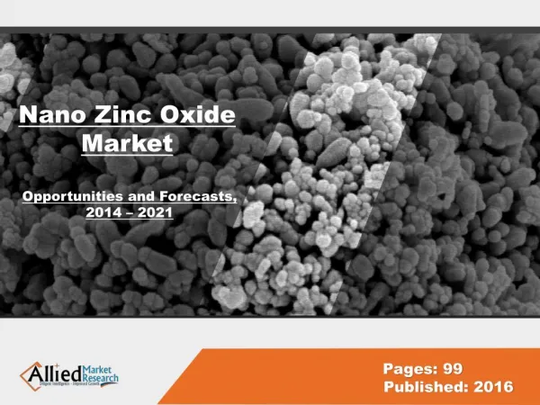 Nano Zinc Oxide Market Research & Industry Analysis, 2022