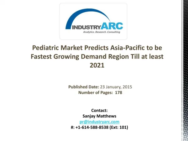 Pediatric Market: Key Players Focused On Making Pediatric Health Services Cheaper