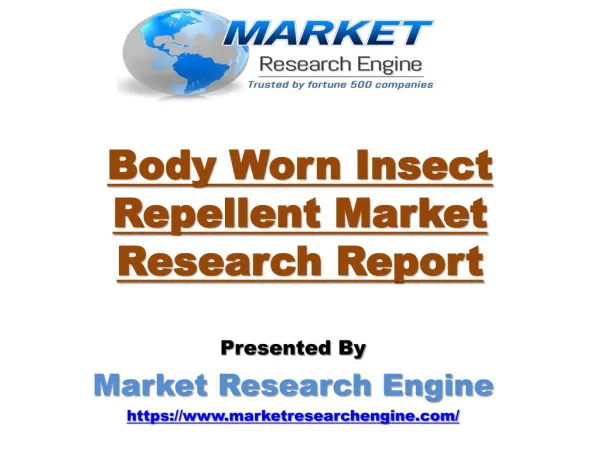 Body Worn Insect Repellent Market Worth US$ 376 Million by 2021