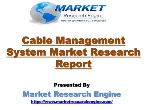 Cable Management System Market to Cross US$ 34 Billion by 2024