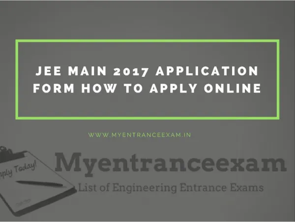 JEE Main 2017 Application Form How to Apply Online.