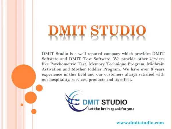 DMIT Test Software - DMIT Studio