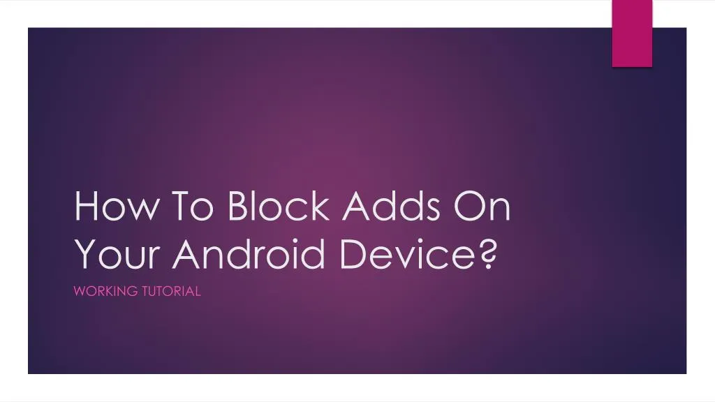 how to block adds on your android device