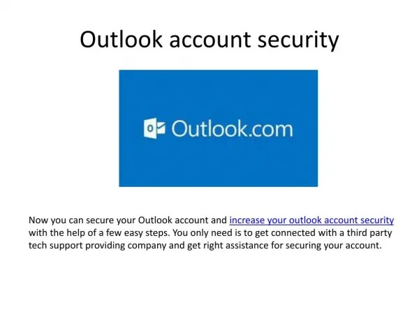 Increase Outlook account security