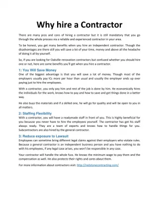 Why hire a contractor? - slide 1