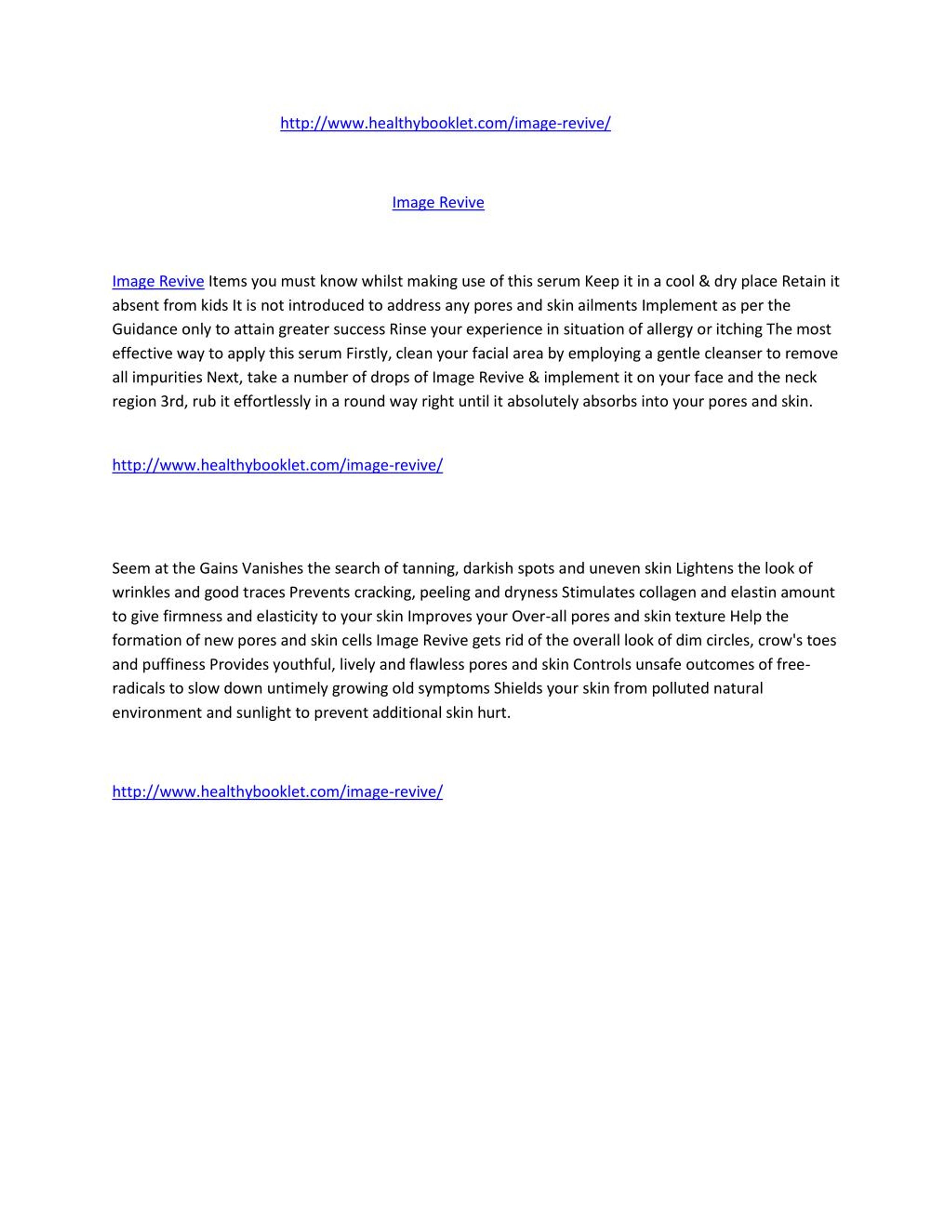 Revive Powerpoint PPT - http://www.healthybooklet.com/image-revive/ PowerPoint ...