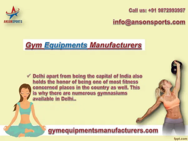 Get Online Service with Gym Equipment manufacturers in Delhi