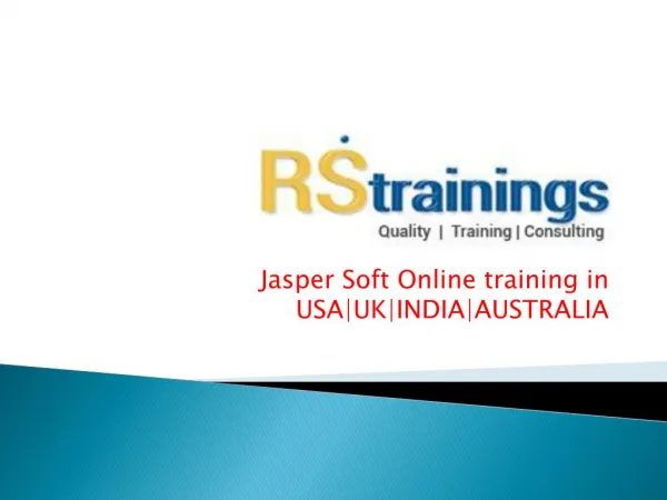 jasper soft online training course content