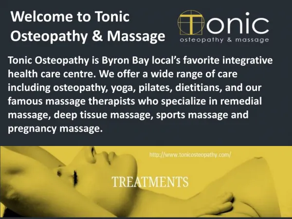 Welcome To Tonic Osteopathy