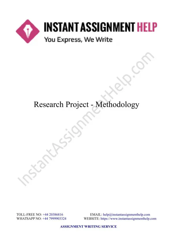 Sample Document on Methodology of a Research Paper