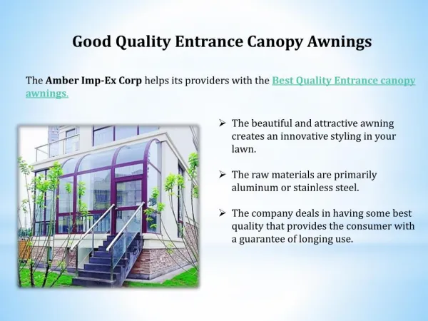 Good Quality Entrance Canopy Awning
