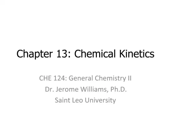 Chapter 13: Chemical Kinetics