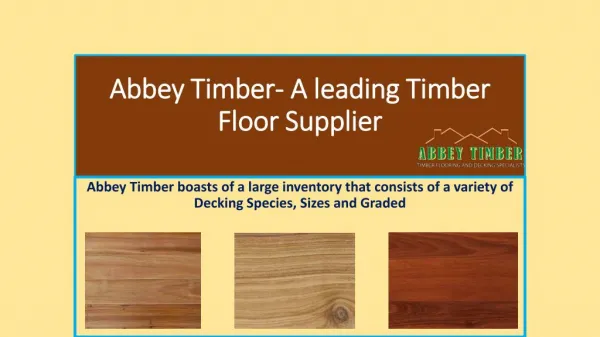 Abbey Timber- A leading timber floor supplier