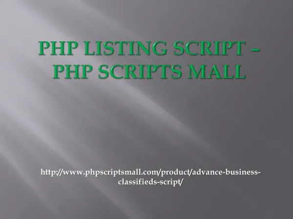 php Listing Script – PHP Scripts mall