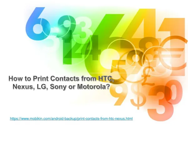 How to Print Contacts from HTC, Nexus, LG, Sony or Motorola?