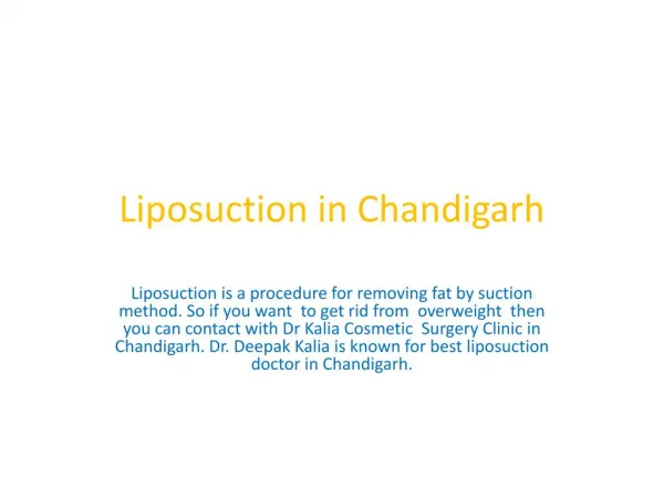 Liposuction in Chandigarh