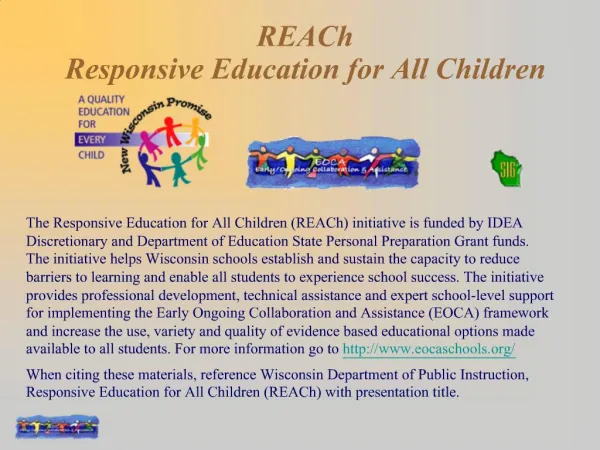 REACh Responsive Education for All Children