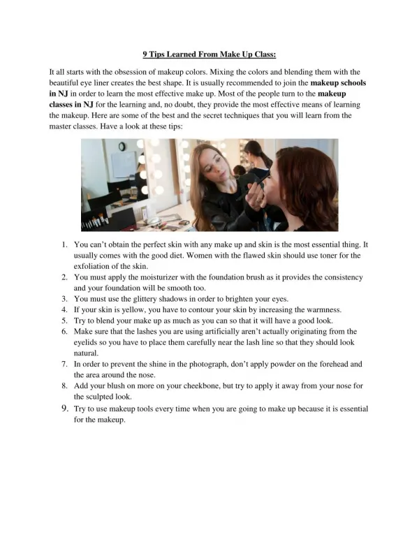 9 Tips Learned From Make Up Classes