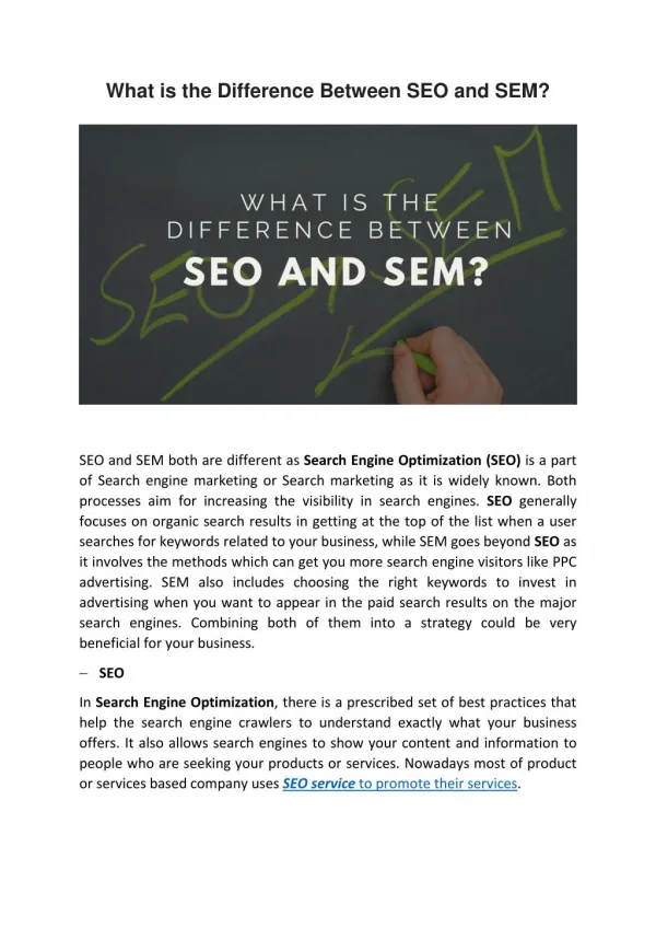 What is the Difference Between SEO and SEM?