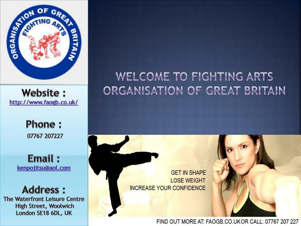 welcome to fighting arts organisation of great britain