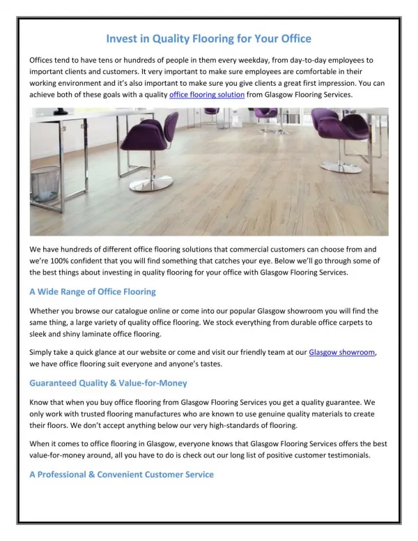 Invest in Quality Flooring for Your Office